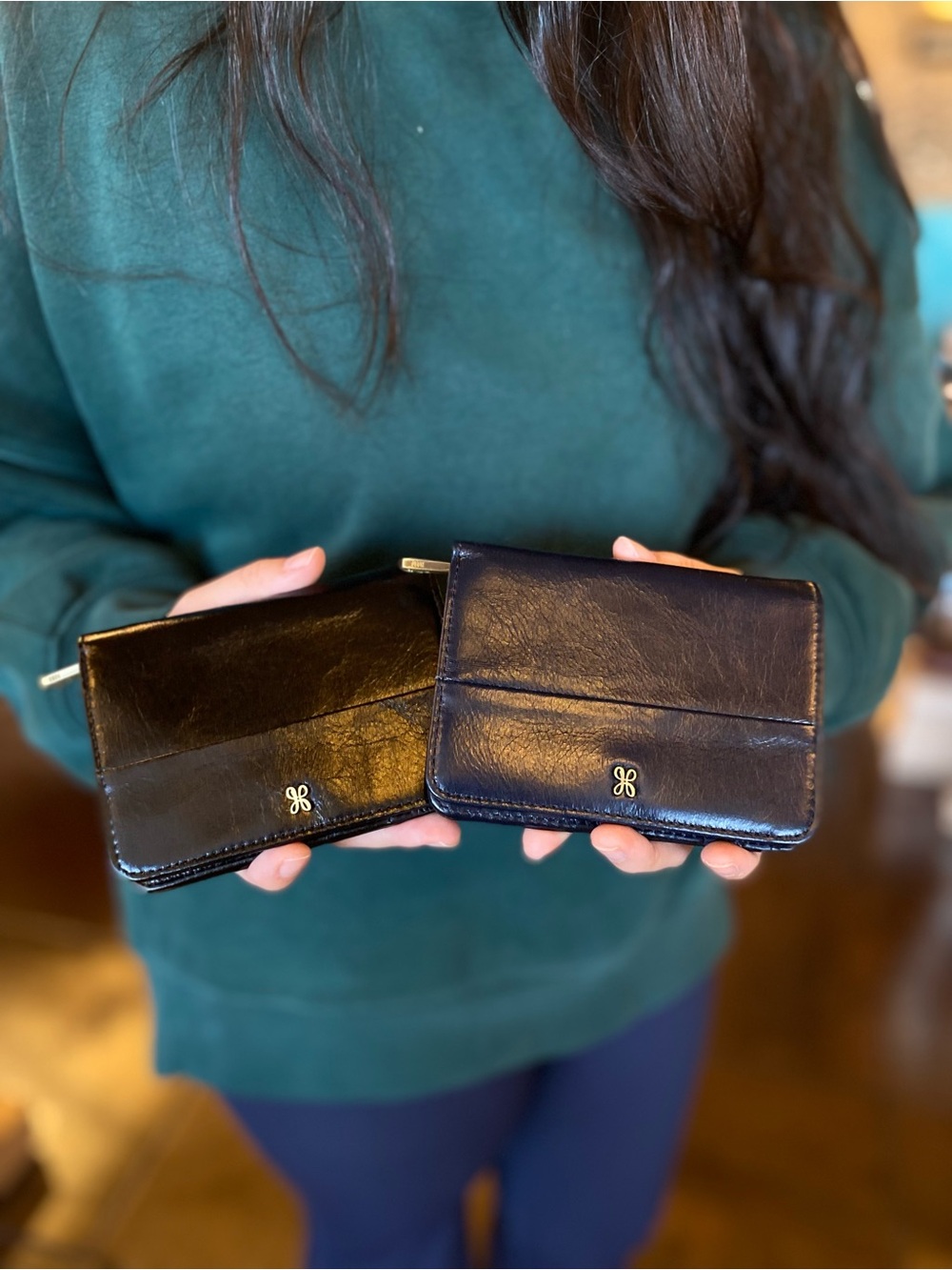 HOBO Leather Card & Key Holders in Black and Navy